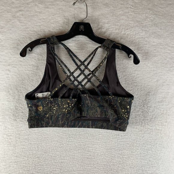 Colosseum Sports Bra Women's‎ Large Green Stretch Strappy Criss Cross Back 6875 - Picture 3 of 7